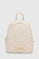 Plecaki - Love Moschino plecak damski kolor beżowy mały gładki - miniaturka - grafika 1