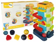 Zabawki interaktywne dla dzieci - LEANToys Zjeżdżalnia Piłeczek Blok Edukacyjny Sorter z Pianinkiem 9428 - miniaturka - grafika 1