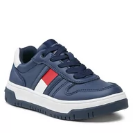 Buty dla dziewczynek - Sneakersy Tommy Hilfiger T3X9-33115-1355 M Blue/Off White A474 - miniaturka - grafika 1