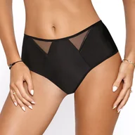 Majtki damskie - Figi Damskie z Wysokim Stanem Klasyczne Komfortowe z Mikrofibry Czarne XXXL - miniaturka - grafika 1