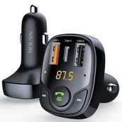 Transmitery FM - Transmiter FM +  ładowarka samochodowa QC 3.0 +USB C 3A PD18W +USB 1A - miniaturka - grafika 1