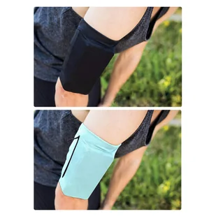 Elastyczny materiałowy armband opaska na ramię do biegania fitness XL niebieska - Etui i futerały do telefonów - miniaturka - grafika 6