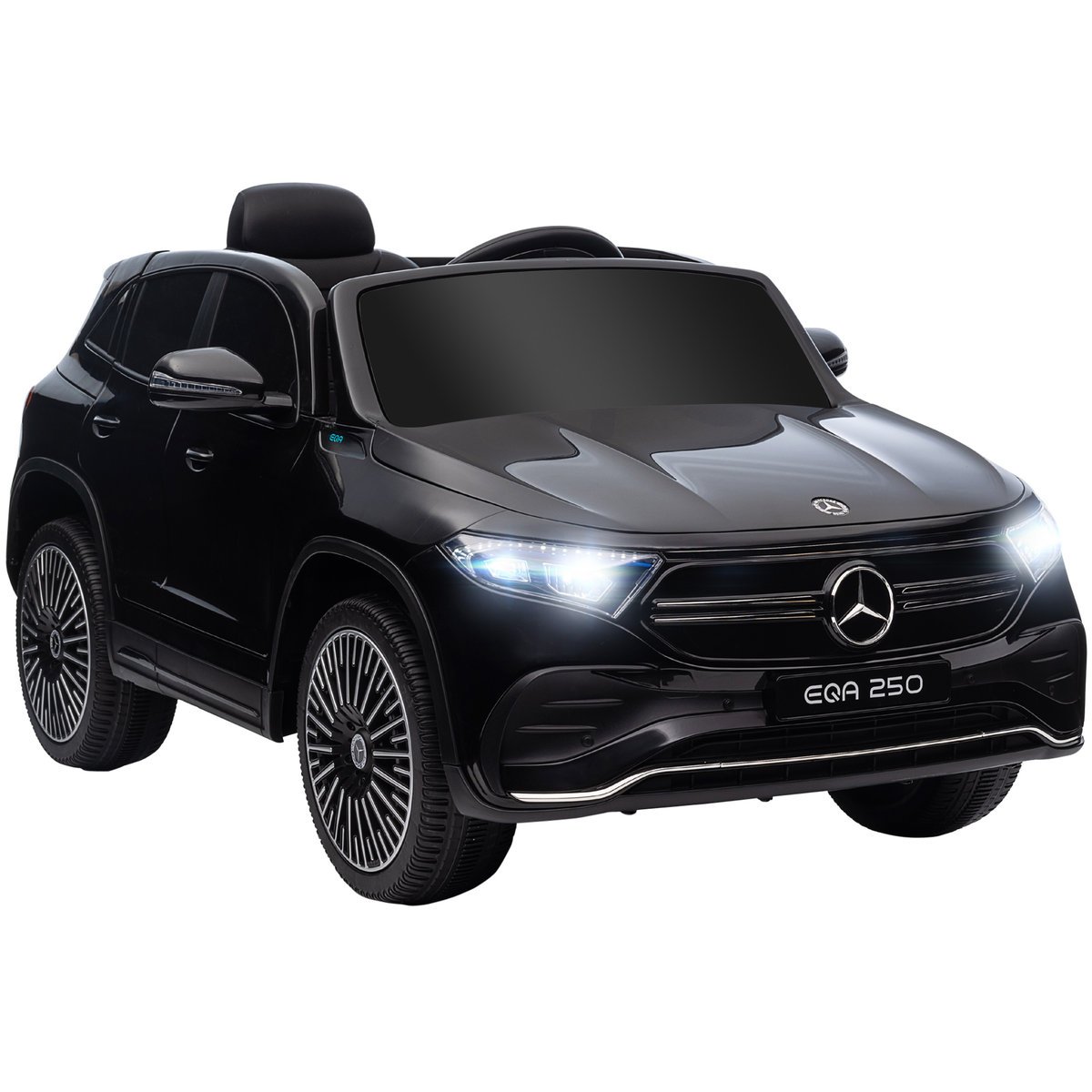 Samochód elektryczny dla dzieci HOMCOM 12 V Mercedes-Benz EQA z pilotem, samochód dla dzieci z odtwarzaczem MP3, reflektorami i przenośnym akumulato..