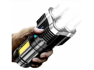 Latarka Wojskowa Lampka Akumulator 4 Led Mocna - Pozostałe akcesoria do telefonów - miniaturka - grafika 1