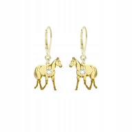 Kolczyki - Kolczyki Złote Koń Pełnej Krwi Angielskiej 925 Biżuteria Prezent GRAWER - miniaturka - grafika 1