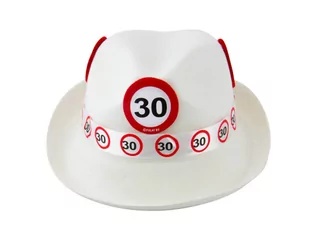 Folat Kapelusz "Urodziny 30", biały FL62330 - Dodatki do strojów karnawałowych - miniaturka - grafika 1