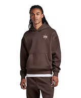 Bluzy męskie - G-STAR RAW Męska bluza z kapturem, uniseks, core Loose Sweater, brązowa (Coffee Bean C235-D311), M, Brązowy (Coffee Bean C235-d311), M - miniaturka - grafika 1