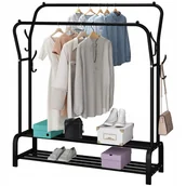 Wieszaki i stojaki - Wieszak stojący podwójny LARY czarny - miniaturka - grafika 1