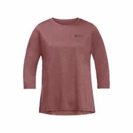 Koszulki sportowe damskie - Damska koszulka sportowa Jack Wolfskin CROSSTRAIL 3/4 T W mineral red - L - miniaturka - grafika 1