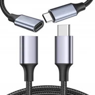 Kable komputerowe i do monitorów - Kabel Przedłużacz Przedłużka Usb-C Adapter Oplot Przedłużający Przewód 2M - miniaturka - grafika 1