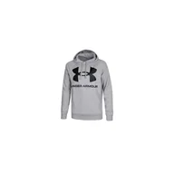 Swetry męskie - Bluza z kapturem Męska Under Armour Rival Big Logo Jasnoszary - miniaturka - grafika 1