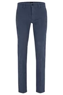 Spodnie męskie - BOSS Spodnie męskie, płaskie, ciemnoniebieskie, 3134 - miniaturka - grafika 1