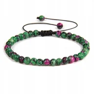 Bransoletki - Bransoletka Damska Kamień Naturalny Fuchsyt 4 mm Korale Regulowana - miniaturka - grafika 1