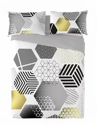 Matex Pościel satynowa 220x200 geometria szara żółta Prestige 1 - Pościel Matex Pościel satynowa 220x200 geometria szara żółta Prestige 1 - Pościel - miniaturka - grafika 1