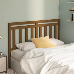 Lumarko Wezgłowie łóżka, brązowe, 146x4x100 cm, lite drewno sosnowe - Inne meble do sypialni - miniaturka - grafika 1