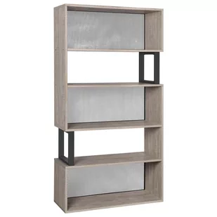 Songmics BOOKCASE/GREY/BLACK/SQUARES/80X30X149CM BCASE/SQ/GR+BL/149 - Regały - miniaturka - grafika 1