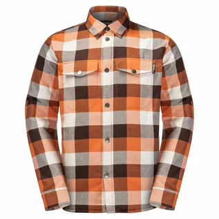 Koszule męskie - Męska koszula Jack Wolfskin FELSENWEG INS SHIRT M orange fall checks - S - grafika 1
