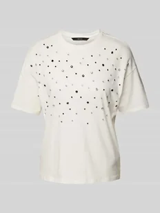 T-shirt o kroju regular fit z obszytymi kamieniami ozdobnymi model ‘YDA’ - Koszulki i topy damskie - miniaturka - grafika 1