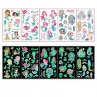 Zabawki kreatywne - TATUAŻE DLA DZIECI ŚWIECĄCE W CIEMNOŚCI ZMYWALNE TRWAŁE SYRENKI A2 5 SZT - miniaturka - grafika 1