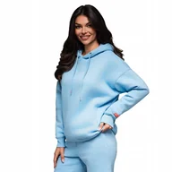 Bluzy męskie - Wygodna bluza dresowa unisex z kapturem błękitna OU-SNBC-0105 V8 r. XL/XXL - miniaturka - grafika 1