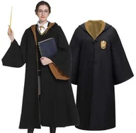 Dodatki do strojów karnawałowych - Strój Przebranie Harry Potter Hufflepuff Peleryna Czarodzieja Toga M/L 164/170 - miniaturka - grafika 1