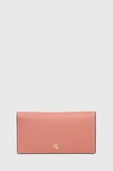 Portfele - Lauren Ralph Lauren portfel skórzany damski kolor różowy - miniaturka - grafika 1