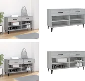 Szafki na buty - vidaXL Szafka na buty Szara Sonoma 102x35x55 cm Materiał drewnopochodny - Szafka na buty - Szafki na buty - Przechowywanie butów - Organizer na buty - miniaturka - grafika 1