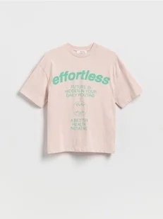Reserved - Bawełniany t-shirt z nadrukiem - beżowy - Koszulki dla chłopców - miniaturka - grafika 1