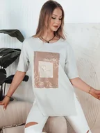 Bluzki damskie - T-shirt damski FAGOS szary Dstreet RY2593-M/L - miniaturka - grafika 1