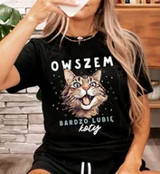Koszulki i topy damskie - Koszulka dla kociary na prezent - bardzo lubię koty - miniaturka - grafika 1