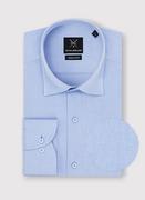 Koszule męskie - Gładka elegancka błękitna koszula męska - miniaturka - grafika 1