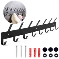 Wieszaki do szafy - Wieszak Ścienny Na Odzież I Klucze 15 Haczyków - 60Cm Czarny - miniaturka - grafika 1