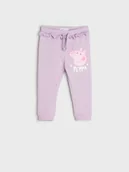 Spodnie i spodenki dla dziewczynek - Sinsay - Spodnie dresowe Świnka Peppa - fioletowy - miniaturka - grafika 1