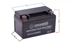 Akumulator Moretti AGM (Gel) MTX7A-BS - Części motocyklowe - miniaturka - grafika 1