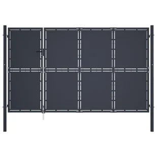 vidaXL Lumarko Brama ogrodzeniowa, stalowa, 350 x 200 cm, antracytowa! 144540 - Akcesoria do ogrodzeń - miniaturka - grafika 1