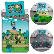 Pościel dla dzieci - Minecraft Chłopięca, DWUSTRONNA, bawełniana pościel dziecięca na zamek, 100% BAWEŁNA 140x200cm+70x90cm OEKO-TEX - miniaturka - grafika 1