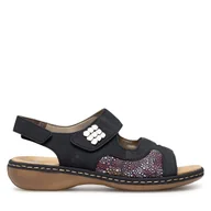 Sandały damskie - Sandały Rieker 65989-14 Granatowy - miniaturka - grafika 1