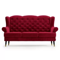 Sofy i kanapy - Trzyosobowa sofa z pikowanym oparciem Czerwona LEVSI - miniaturka - grafika 1