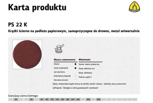 Klingspor Papier ścierny PS 22 K bez otworów 62107 - Materiały ścierne - miniaturka - grafika 1