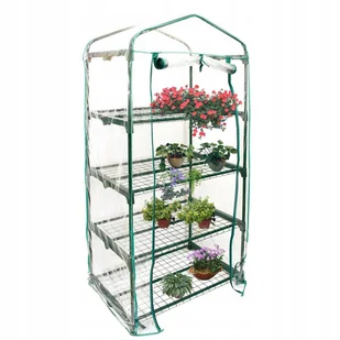 Mini SZKLARNIA OGRODOWA Balkonowa 4 PÓŁKI PIONOWA FOLIAK 69x49x155cm - Szklarnie ogrodowe - miniaturka - grafika 1