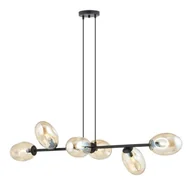 Lampy sufitowe - Pandora lampa wisząca 6-punktowa czarna/miodowa 1264/6 - miniaturka - grafika 1