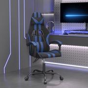 Fotele gamingowe - Lumarko Fotel gamingowy, czarno-niebieski, sztuczna skóra - miniaturka - grafika 1