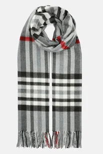 Szal Szary w Kratę Tartan Unisex - Apaszki i szaliki męskie - miniaturka - grafika 1