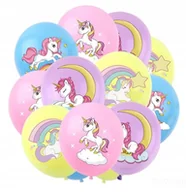Urodziny dziecka - Balony z Nadrukiem - JEDNOROŻEC - 12szt - miniaturka - grafika 1