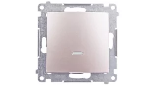 Kontakt Kontakt_Simon Łącznik jednobiegunowy z sygnalizacją załączenia LED (moduł) 10AX. 250V. szybkozłącza złoty mat DW1ZL.01/44 - Wyłączniki światła i elektryczne - miniaturka - grafika 1