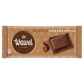 Czekolada - Czekolada Delikatnie Gorzka 43% cocoa Wawel 90g - miniaturka - grafika 1