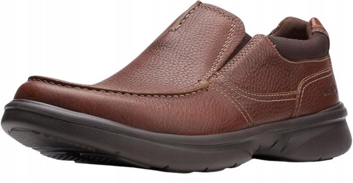 CLARKS MOKASYNY MĘSKIE BRĄZOWE SKÓRZANE GŁADKIE 43 1J_A