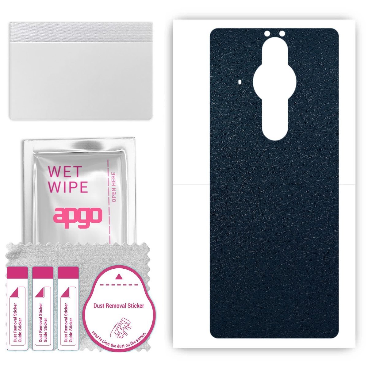 Folia naklejka skórka strukturalna na TYŁ do Sony Xperia PRO - Skóra Granatowa - apgo SKINS