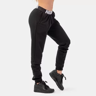 NEBBIA Damskie spodnie dresowe Iconic Mid-Waist Black S - Spodnie sportowe damskie - miniaturka - grafika 1