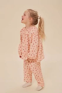 Bluzki dla dziewczynek - Konges Sløjd bluzka bawełniana dziecięca kolor różowy wzorzysta - grafika 1